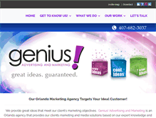 Tablet Screenshot of geniusadvertisingandmarketing.com